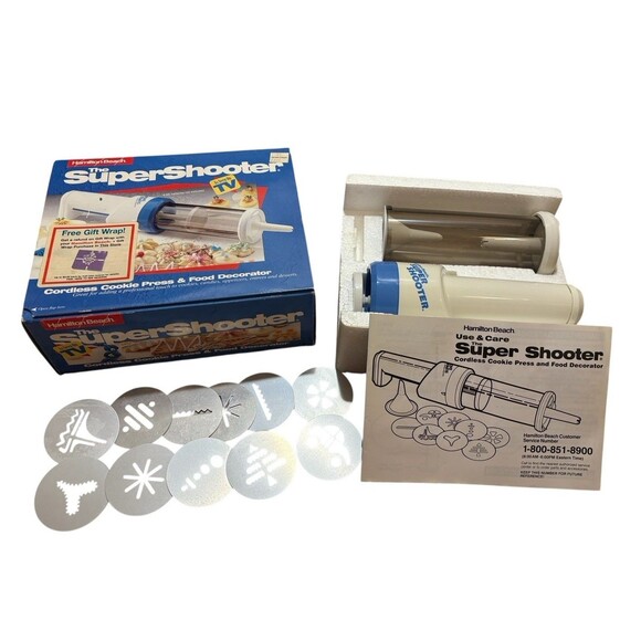 Hamilton Beach The Super Shooter Cordless Cookie Press & Food Decorator 11 Discs - Picture 5 of 9